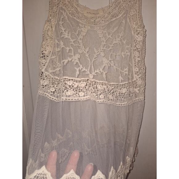 Dreamers Size Medium Lace Sheer Floral Festival Cottagecore Fairycore Tank Top - Picture 4 of 5